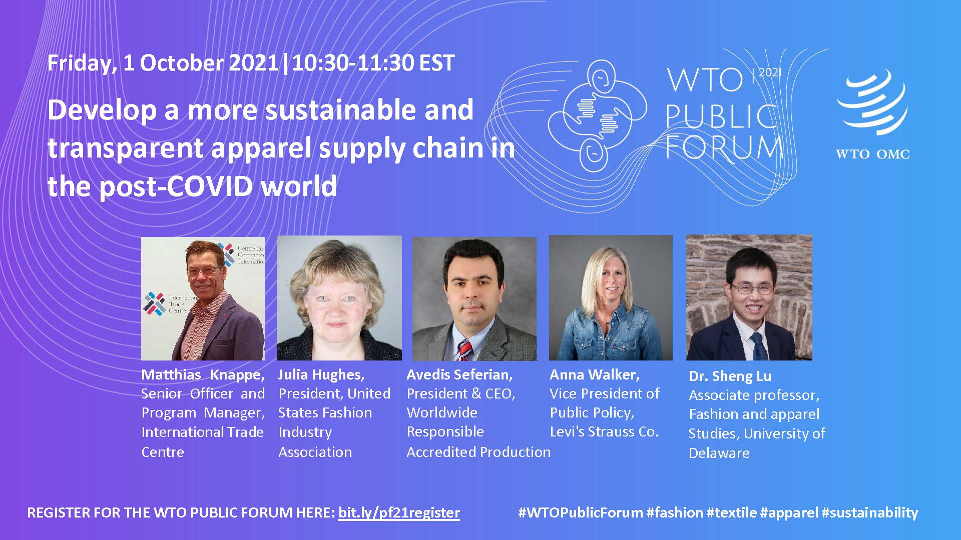 2021 WTO Public Forum Session 105: Develop a more sustainable and ...